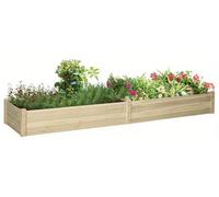 Bordure surélevée en bois massif, 244 cm - Grande jardinière rectangulaire pour terrasse et jardin