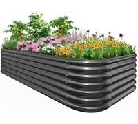 Bordure surélevée galvanisée, dimensions 240 x 120 x 62 cm | Bordure surélevée en métal, jardinière, bac de plantation, inoxydable, avec drainage, montage facile, résistante aux intempéries, tunnel de