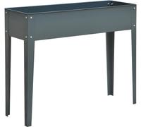 Bordure surélevée Moonbite avec pieds, 100 x 30 x 80 cm, jardinière pour plantes aromatiques, idéale pour balcon, avec 3 trous de drainage, finition inoxydable, en métal, de couleur gris foncé