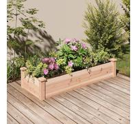 Bordure surélevée pour jardin, avec insert, dimensions 120x45x25 cm, en bois massif de sapin. Élément supérieur pour bac de semis