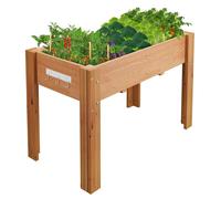Bordure surélevée sur pieds - Plate-bande surélevée en bois - Pour intérieur et extérieur - Avec insert en film plastique - Jardin, balcon et terrasse - 182,9 x 58,4 x 76,2 cm