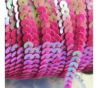 Bordure tressée à paillettes, Ruban à paillettes 6mm, ruban de dentelle rondes et plates, garniture couture for l'artisanat multicolore 1-90m(Rose,1M)