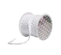 Bordure tressée à paillettes, Ruban à paillettes en PVC multicolore, 6mm x 5 mètres, garniture de couture for artisanat, sacs tissu, vêtement(White)