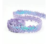 Bordure tressée à paillettes, Ruban à paillettes multicolores, 50 Yards, garniture plates, tissu scintillant métallique(Light Purple)