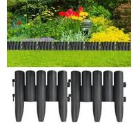 vidaXL Bordures de pelouse Design de rondins Anthracite 10 m 36 pièces 23,5 cm PP