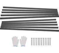 Bordures métalliques pour aménagement paysager, lot de 10, 152 cm, résistantes à la rouille, pliables, pour jardin et cour