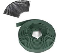 IDMarket - Bordurette de jardin flexible 10 m verte hauteur 5 cm + 30 piquets