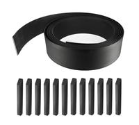 Bordurette de jardin Semi rigide noire 12 mètres - Hauteur 14cm - Flexible - bordure de gazon avec 12 piquets de fixation