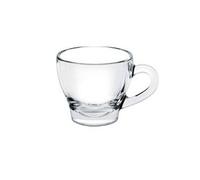 Borgonovo Ischia Lot de 6 petites tasses en verre transparent avec poignée, pour bar, café