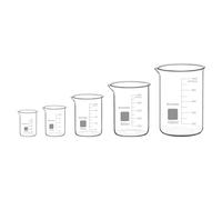 BorinGlass Lot de 5 tasses graduées en verre borosilicate 5 tailles 50 ml/100 ml/250 ml/500 ml/1000 ml/500 ml/1000 ml