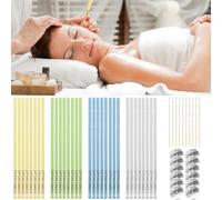BORISCA 32 Pièces Bougie Oreille Nettoyante, Bougie d'Oreilles ave 10 Plateaux et 10 Cotons-Tiges, Bougie Auriculaire Aromatique pour la Relaxation et le Nettoyage des Oreilles (4 Senteurs)