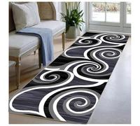 BORKOY Noir Blanc Tapis Cuisine Couloir Devant Evier Long 80x150 cm Moderne Géométrique Antidérapant Lavable en Machine Doux Passage Buanderie Salon Chambre Paillasson Poil Ras，Largeur 40-120cm