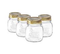 Borlioli Rocco 4X Clair 150ml Quattro Stagioni Glass de Conservation des Pots - Paies de vis ètanche è l'air de Stockage de Conserve de Conserve de Confiture de Confiture maèon