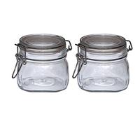 Bormioli Fido Lot de 2 bocaux de conservation avec fermeture mécanique et joint en caoutchouc 0,5 l