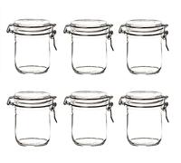 Bormioli Fido Lot de 6 bocaux de conservation ronds avec couvercle à étrier 500 ml