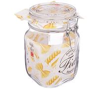 Bormioli Fido : lot de 6 bocaux hermétiques à bouchon mécanique Conservation des aliments Joint caoutchouc et étrier Capacité 1 l.
