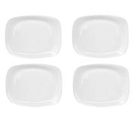 Bormioli Lot de 4 Plat Parma 34 x 24 cm rectangulaire pour anrichten en Verre Opale Blanc
