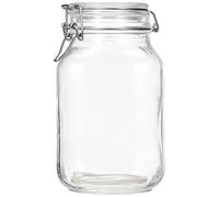 Bormioli Pot en Verre avec Couvercle à Fermeture Papillon 2 l
