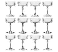 Bormioli Rocco 12x Clear 275ml Saucers de Cocktail de Champagne '20s - Vintage Art Deco Coupé Lunettes pour vin, Espresso Martini