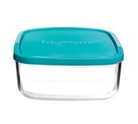 BORMIOLI ROCCO 1663028 Bormioli-Plat Carré en Verre avec Couvercle 2.8 L, Transparent, 22 x 22 x 10 cm