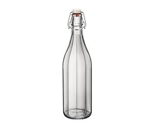 BORMIOLI ROCCO 390850MBA321990 Bormioli - Bouteille Oxford 1 L, Verre, Transparente, 8,9 x 30,6 cm