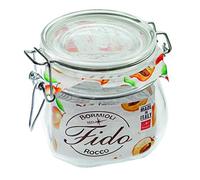 Bormioli Rocco 4309 Fido Lot de 6 bocaux en verre avec caoutchouc 560 ml, Blanc
