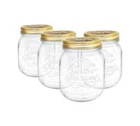 Bormioli Rocco 4X Clair 700ml Quattro Stagioni Glass de Conservation des Pots - Paies de vis ètanche è l'air de Stockage de Conserve de Conserve de Confiture de Confiture maèon