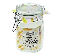 Bormioli Rocco 58300 Fido Lot de 4 bocaux à étrier 1115 ml avec bouchon à étrier et joint d'étanchéité, hermétiques, parfaits pour la cuisson et la fermentation, les bocaux de fermentation