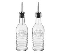 BORMIOLI ROCCO Bouteilles en Verre Officina 1825 - pour Huile d'olive/vinaigre - Bec verseur en Acier Inoxydable - 268 ML - Lot de 2