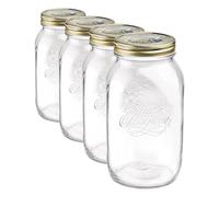 Bormioli Rocco Dots 359920-MQ1 Stagioni Bocal 1 L 50 avec Caps, Verre, Transparent, 1 x 1 x 21 cm (Lot de 4)