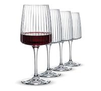 Bormioli Rocco Exclusiva Lot de 118 verres à merlot en verre côtelé à longue tige en forme d'étoile avec tiges renforcées XLT - Verres à vin rouge de fabrication italienne - Passe au lave-vaisselle