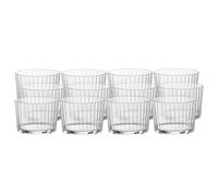 Bormioli Rocco Exclusiva - Lot de 12 verres à rhum à côtes avec verre en cristal étoilé et traitement XLT, fabriqués en Italie - Verres à cocktail durables pour usage quotidien, lavables au