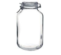 Bormioli Rocco Bocal en verre transparent Fido – Fermeture à levier métallique – 4 000 ml