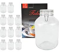 Bormioli Rocco - Fido - Lot de 12 bocaux en verre à fermeture à étrier Fido d'origine - 5,0 L