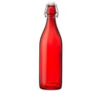 Bormioli Rocco Giara Red Glass Swing Top Bottle, 33 3/4 oz by Bormioli Rocco