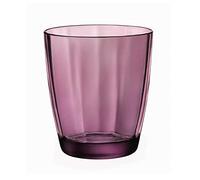 Bormioli Rocco Gobelet Violet 305 ml Pulsar, 1 pièce, Réutilisable, Transparent, Haute et Ronde, Maison, Floral