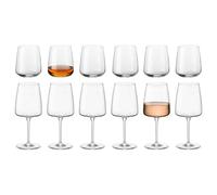 Bormioli Rocco Nexo Ensemble de Verres - 12pc Lavable au Lave-vaisselle Cuisine Eau Cocktail Jus Gin Vin Whisky Boire Verrerie Gobelets Set