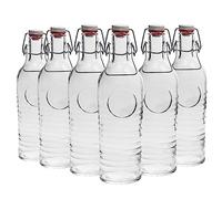 BORMIOLI ROCCO Officina 1825 Gourde 1,2 Litre-Lot de 6 sets de Table Motif Vintage Italian Bouteille d'eau