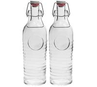 Bormioli Rocco Officina 1825 Vintage Flip Top Glass Bottle - 1200 Milliliter, 31 x 8.5 x 8.5 cm (Lot de 2)