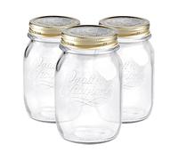 Bormioli Rocco Quattro Stagioni Verre Jars Stockage - Cuisine Traditionnelle avec Canister Alimentaire vis Couvercle supérieur - 500ml - Lot de 3