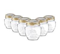 Bormioli Rocco Quattro Stagioni Verre Jars Stockage - Cuisine Traditionnelle avec Canister Alimentaire vis Couvercle supérieur - 300ml - Lot de 6