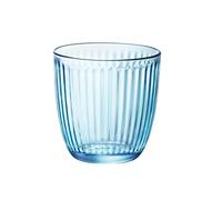 Bormioli Rocco & Siglio Line Blue Water Glass BOR1239 Pack of 6 | Bleu, verre, format bas, finition en relief, 6 pièces