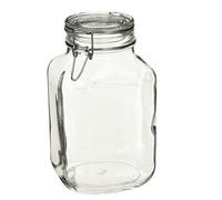 Bormioli Rocco SYNCHKG077327 Double de KC84554 Fido Bocal en verre italien 3 litres, acier inoxydable 18/8