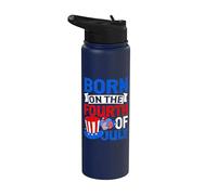 Born On The 4th Of July Kids Happy 4th Of July For Men Women Stainless Steel Insulated Water Bottle