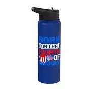 Born On The 4th Of July Kids Happy 4th Of July For Men Women Stainless Steel Insulated Water Bottle