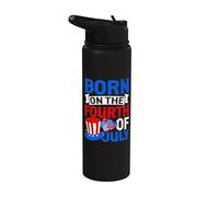Born On The 4th Of July Kids Happy 4th Of July For Men Women Stainless Steel Insulated Water Bottle