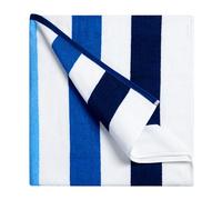 Bornbay Serviette de Plage surdimensionnée en Coton - 101,6 x 177,8 cm - Serviette de Piscine épaisse et Moelleuse à Rayures Bleues pour Adultes, Hommes et Femmes