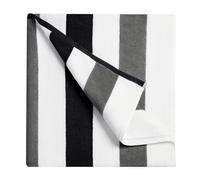 Bornbay Serviette de Plage surdimensionnée en Coton - Serviette de Plage Extra Large de 101,6 x 177,8 cm en Peluche épaisse pour Homme, Taille XL, Serviettes de Piscine Grises à Rayures Grises pour