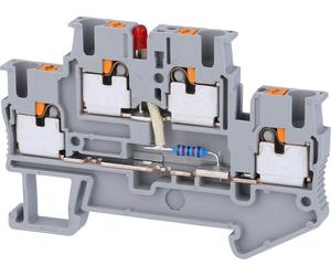 Borne à double étage pour diodes Phoenix Contact PTTB 2,5-LA24 RD avec voyant lumineux pour 12-30 V, raccordement Push-In Tension nominale