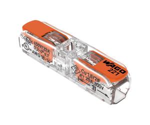 Borne à leviers pour 2 fils tous types 4mm² Wago 221-2411
